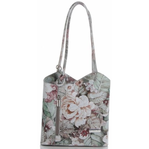 Shopper bag Vittoria Gotti mieszcząca a4 bez dodatków na ramię skórzana w stylu boho 