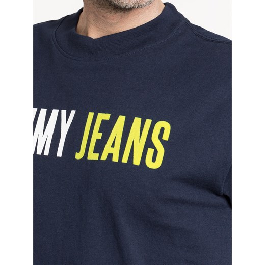 T-shirt męski Tommy Jeans z krótkimi rękawami młodzieżowy na wiosnę z napisami 