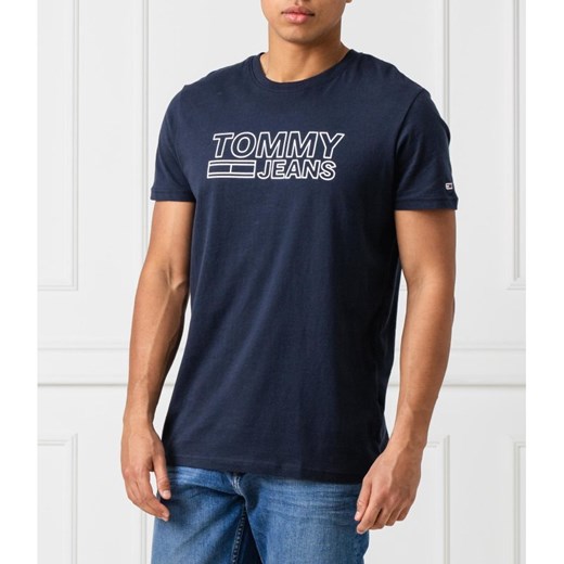 T-shirt męski Tommy Jeans granatowy z krótkimi rękawami 
