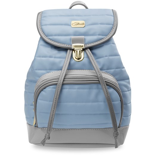 Mały pojemny pikowany plecaczek plecak damski - niebieski