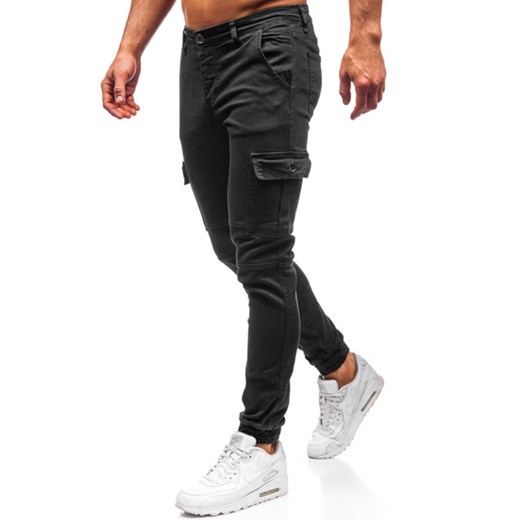 Spodnie męskie joggery czarne Denley 2039