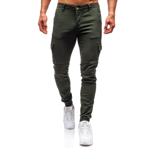 Spodnie męskie joggery zielone Denley 2039