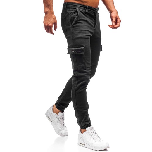 Spodnie męskie joggery czarne Denley 2039
