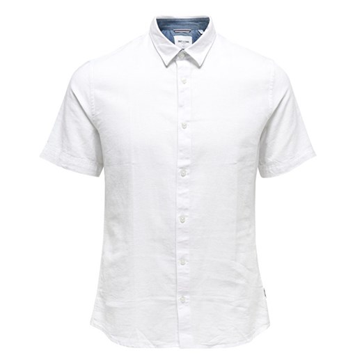 ONLY&SONS Męska koszula Caiden SS Line n Shirt Re White (rozmiar S), BEZPŁATNY ODBIÓR: WROCŁAW!