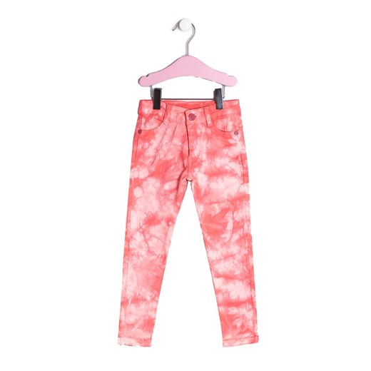 Spodnie dziewczęce różowe Born2be w abstrakcyjnym wzorze 