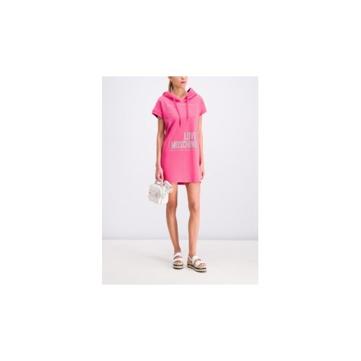Sukienka Love Moschino z krótkim rękawem midi różowa 