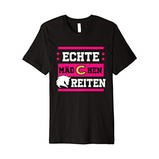 Bluzka dziewczęca Echte Mädchen Reiten T-shirt Pferde Geschenk w nadruki 