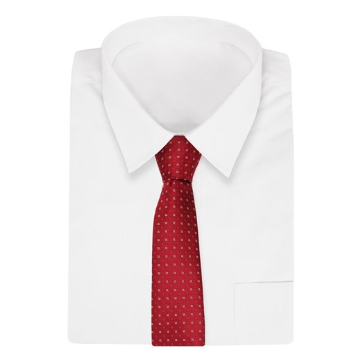 Krawat czerwony Angelo Di Monti w abstrakcyjnym wzorze 