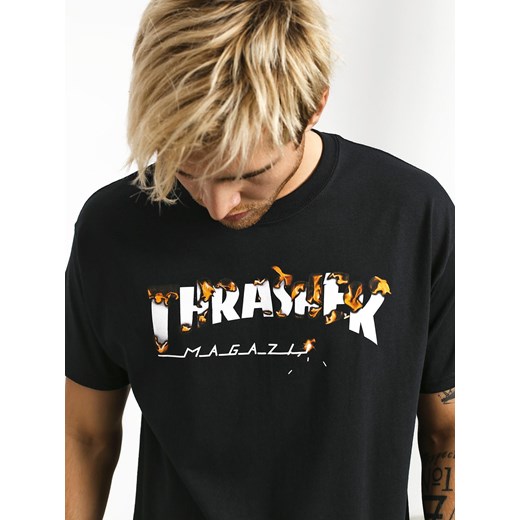 T-shirt męski Thrasher z napisami z krótkimi rękawami 