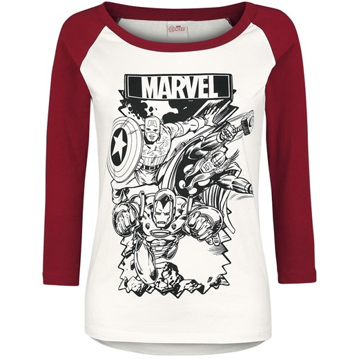 Bluzka damska Avengers z długim rękawem młodzieżowa z okrągłym dekoltem 