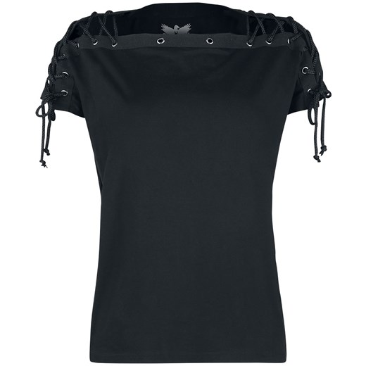 Bluzka damska Black Premium By Emp gładka czarna 