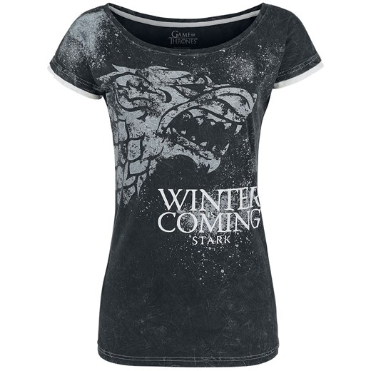 Gra o Tron - Stark - Winter Is Coming - T-Shirt - ciemnoszary