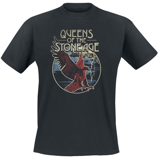 T-shirt męski Queens Of The Stone Age z krótkim rękawem czarny młodzieżowy 