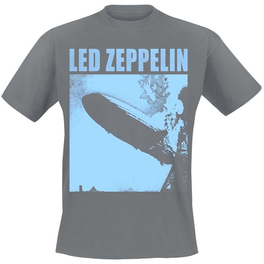 Szary t-shirt męski Led Zeppelin z krótkimi rękawami 