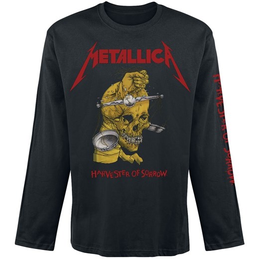 T-shirt męski Metallica z bawełny z długim rękawem 