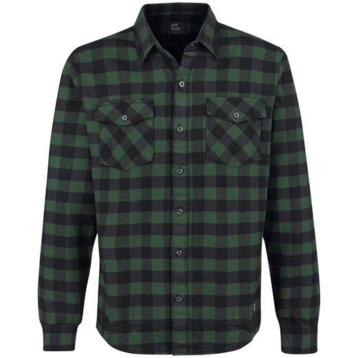 Koszula męska Vintage Industries zielona z długim rękawem 