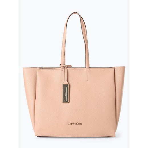 Shopper bag Calvin Klein różowa z breloczkiem na ramię 