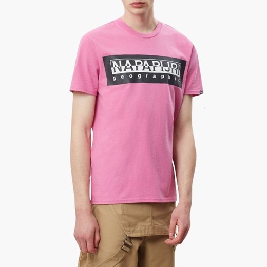 T-shirt męski Napapijri różowy młodzieżowy 