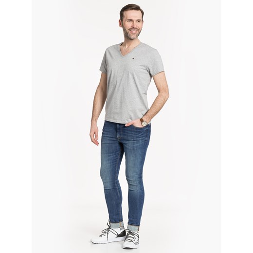 Tommy Jeans t-shirt męski szary z krótkim rękawem 