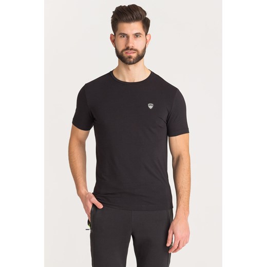 Czarny t-shirt męski Ea7 Emporio Armani z krótkim rękawem 