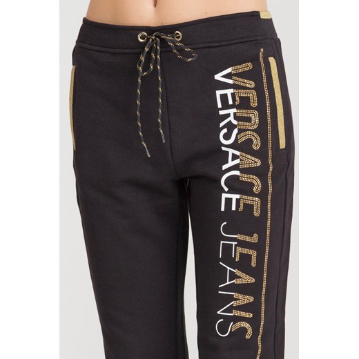 Spodnie damskie Versace Jeans dresowe czarne młodzieżowe 