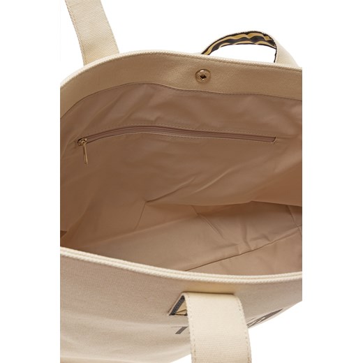 Shopper bag Twin Set z kolorowym paskiem w stylu młodzieżowym mieszcząca a7 