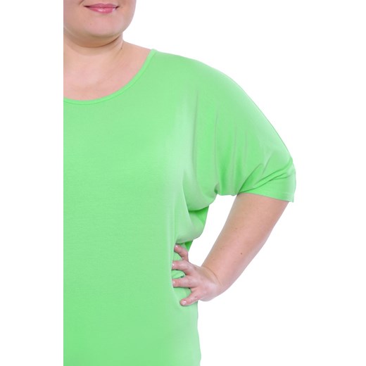 Bluzka damska casual zielona z okrągłym dekoltem 
