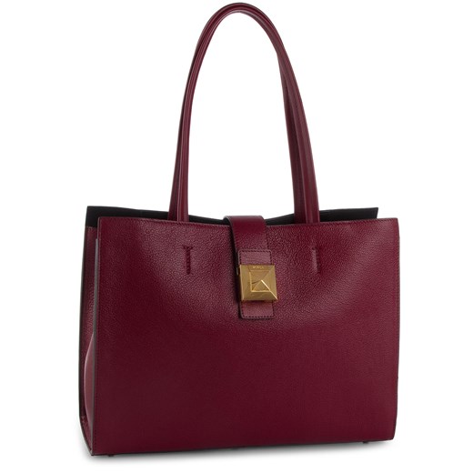Shopper bag Furla elegancka czerwona na ramię 