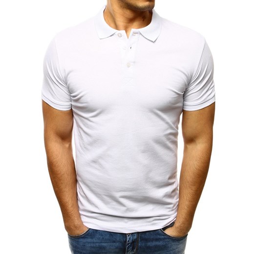 T-shirt męski Dstreet biały bawełniany z krótkimi rękawami 