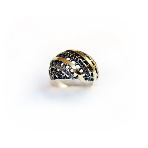 Oryginalny pierścionek ze srebra i złota - hand made  Astorga  Luxuryproducts.pl