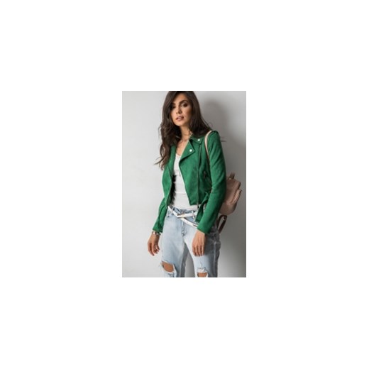 Zielona kurtka damska Fashion Manufacturer ze skóry ekologicznej 