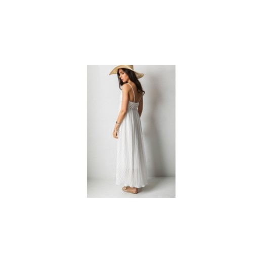Biała sukienka Fashion Manufacturer maxi na ramiączkach na wiosnę 