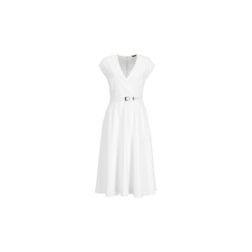 Sukienka Marciano Guess kopertowa biała gładka midi 
