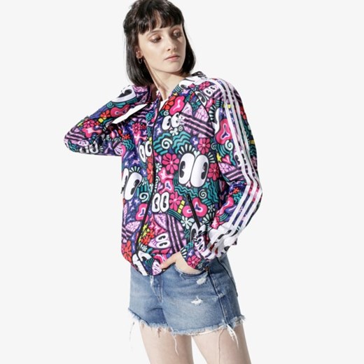 Bluza damska Adidas w kwiaty wielokolorowa krótka 