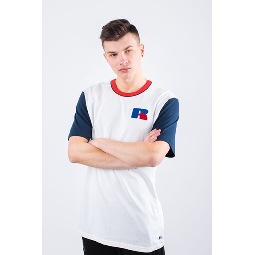 T-shirt męski Russell Athletic biały z krótkim rękawem 