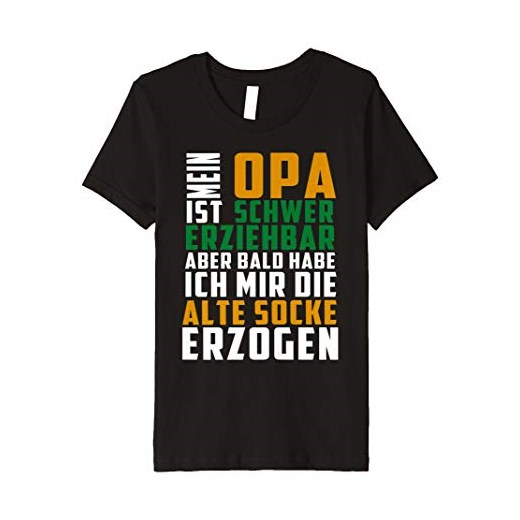 T-shirt chłopięce Opa Schwer Erziehbar I Kinder Shirt Geschenk Enkel z krótkim rękawem 
