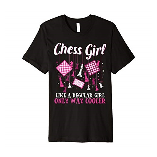 Bluzka dziewczęca Chess Player Gift Tees z nadrukami letnia 