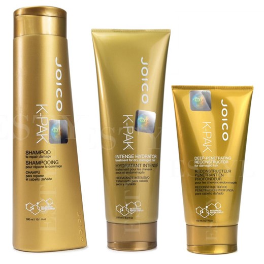 Joico K-Pak | Zestaw regenerujący: szampon 300ml + terapia nawilżająca 250ml + maska 150ml
