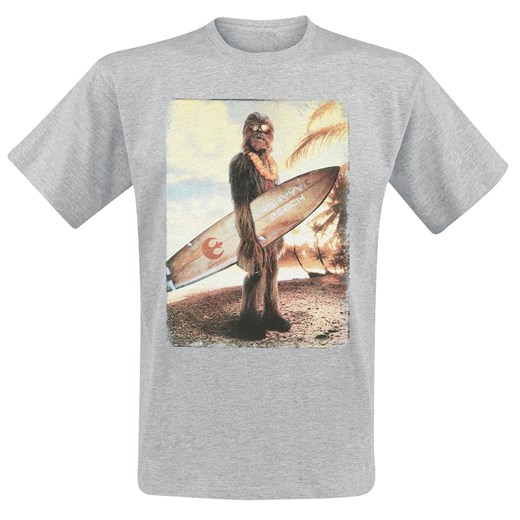 Star Wars - Chewie On The Beach - T-Shirt - odcienie szarego