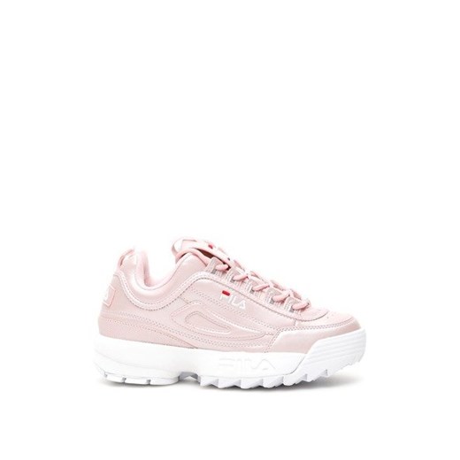 Sneakersy damskie Fila na platformie różowe na wiosnę bez wzorów młodzieżowe wiązane 