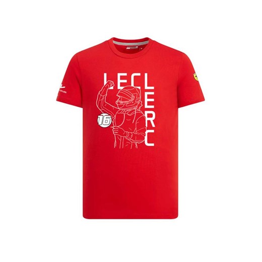Koszulka T-shirt dziecięca czerwona Leclerc Fan Scuderia Ferrari 2019  Scuderia Ferrari F1 Team 152 CM (DZIECI) gadzetyrajdowe.pl