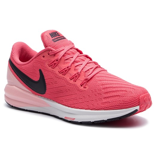Nike buty sportowe damskie do biegania zoom na wiosnę na płaskiej podeszwie różowe sznurowane 
