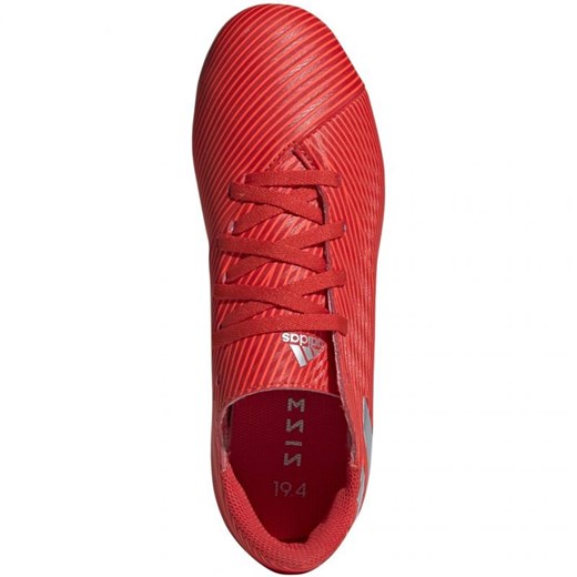 Czerwone buty sportowe dziecięce Adidas bez wzorów sznurowane 
