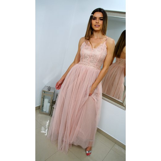 Suknia maxi ROSE księżniczka z tiulem, wesele   36 Ricca Fashion