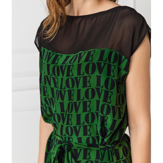 Koszula damska Calvin Klein elegancka w abstrakcyjnym wzorze z kołnierzykiem z długim rękawem 