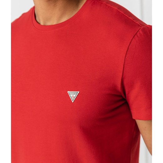T-shirt męski Guess Jeans wiosenny czerwony z krótkim rękawem 