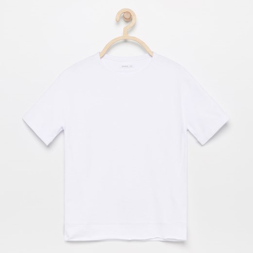 Biały t-shirt chłopięce Reserved gładki 