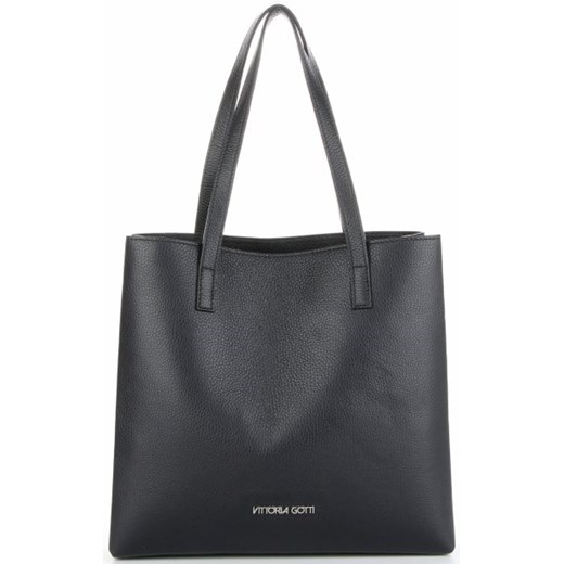 Shopper bag Vittoria Gotti elegancka ze skóry matowa na ramię bez dodatków 