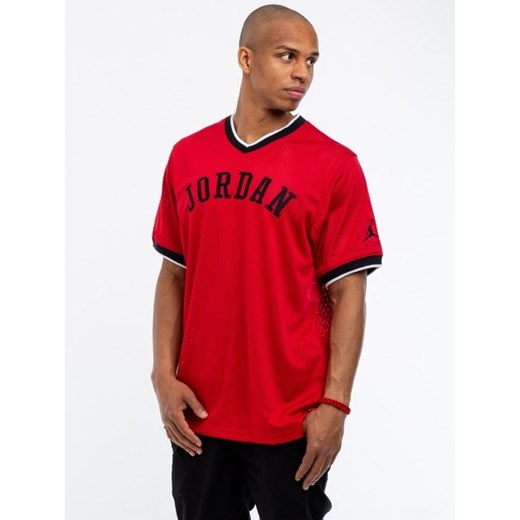 T-shirt męski Jordan czerwony w stylu młodzieżowym z napisami 