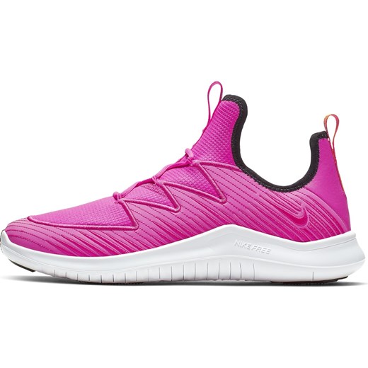 Buty sportowe damskie różowe Nike do biegania wiązane na płaskiej podeszwie 